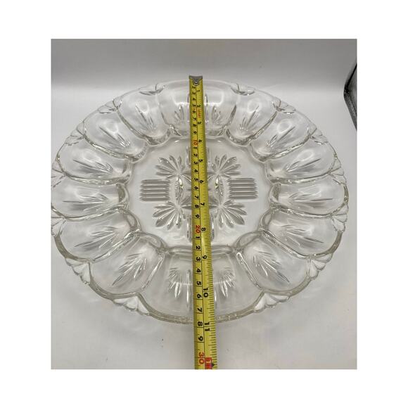 Beautiful VTG Deviled Egg Appetizer Glass Platter (Federal Glass Georgetown?) - Picture 5 of 6